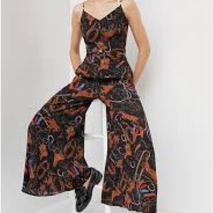 ⭐️ Maeve Caballos Horse Country Cowboy Artsy Classy Chic Posh Wide-Leg Jumpsuit